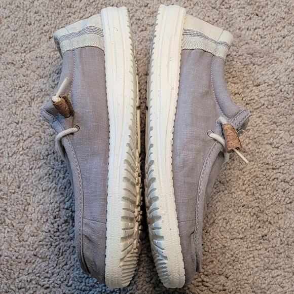 Hey Dude Wally Shoes Men’s Gray Woven Sz 10 Boho Coastal Artisan Lightweight GUC - Picture 4 of 10